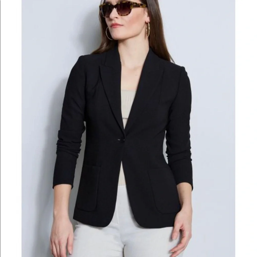 Elie Tahari Black Women's Wendy blazer Jacket size 10 - Picture 3 of 8